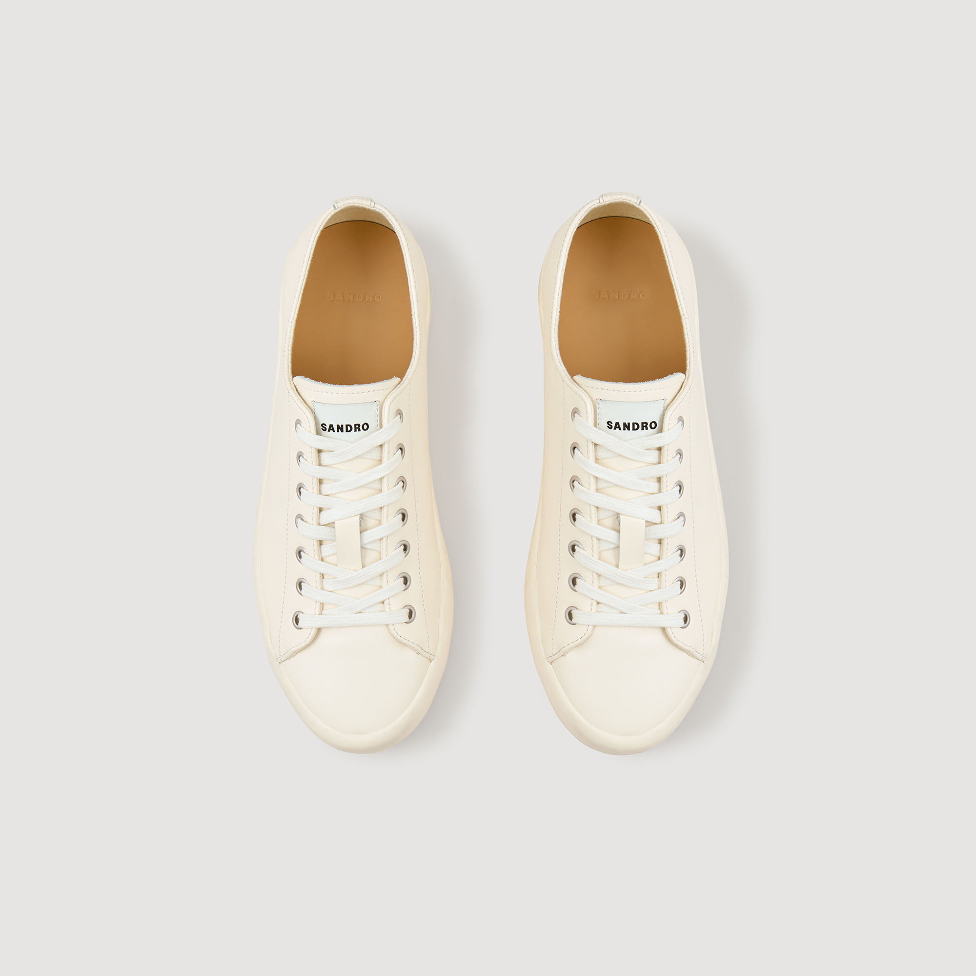 Niedrige Sneakers aus Spaltleder