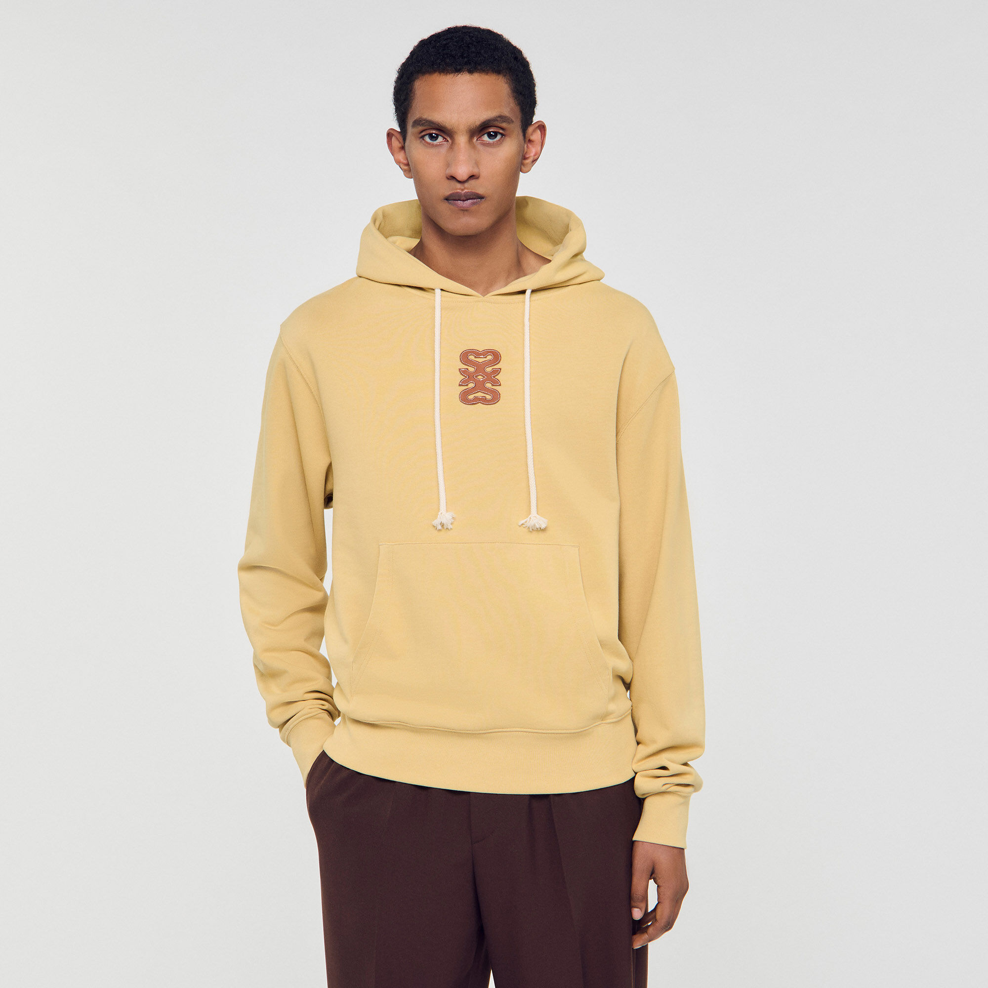 Sweatshirt mit Leder-Patch