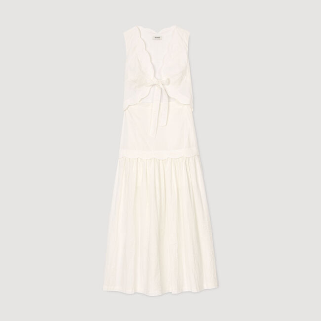Langes Kleid mit Knitter-Look