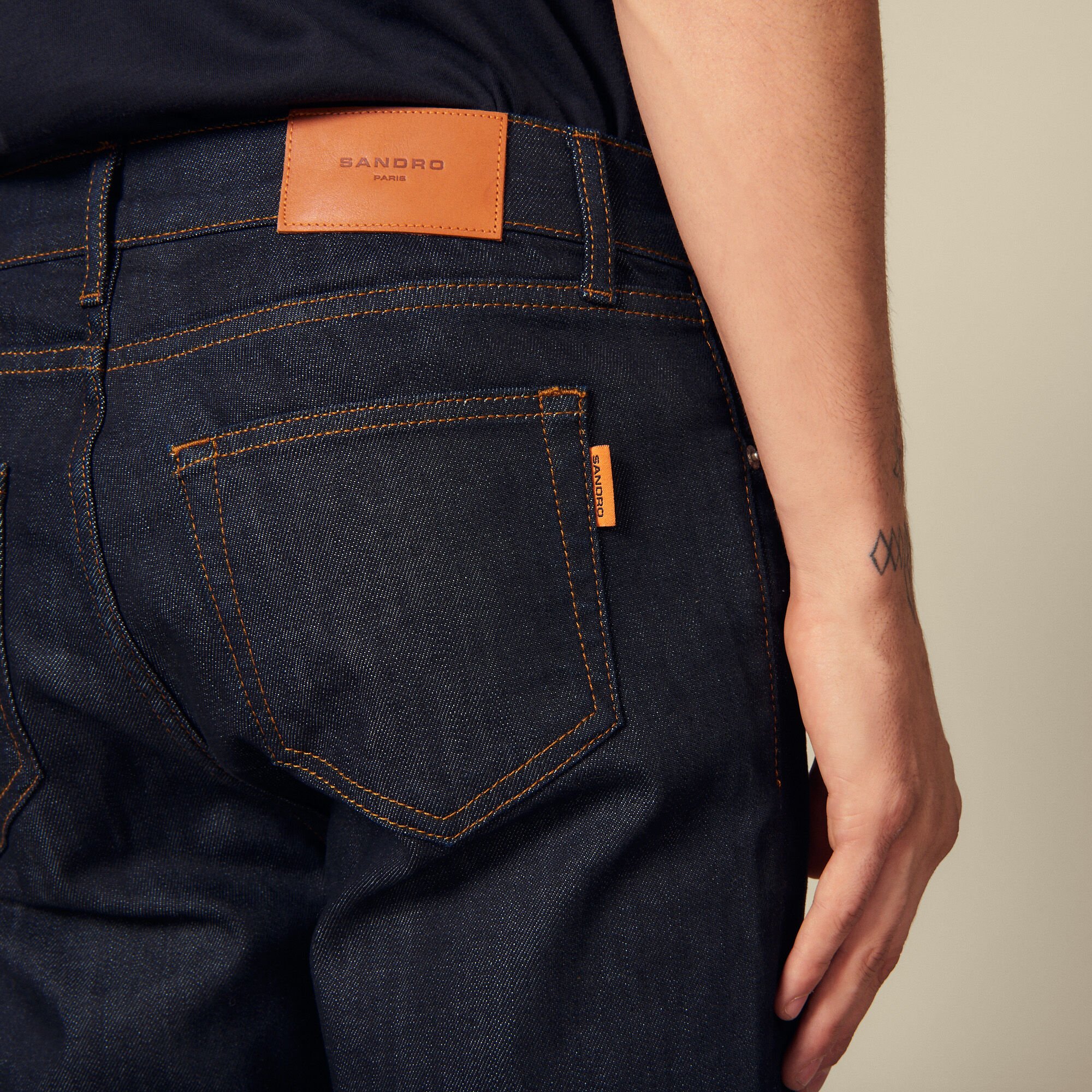 Raw-Denim-Jeans mit Skinny-Fit
