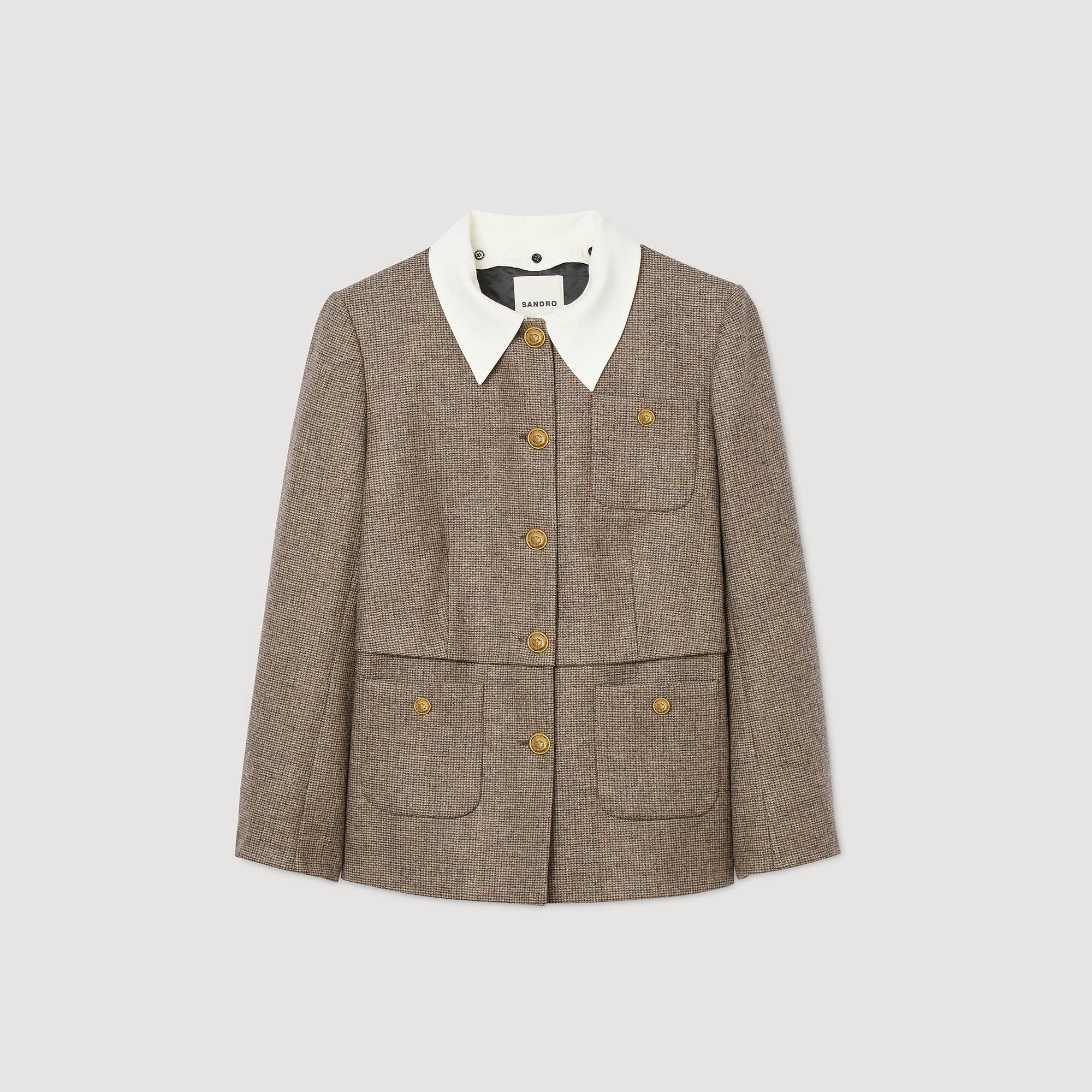 Blazer mit Hahnentrittmuster