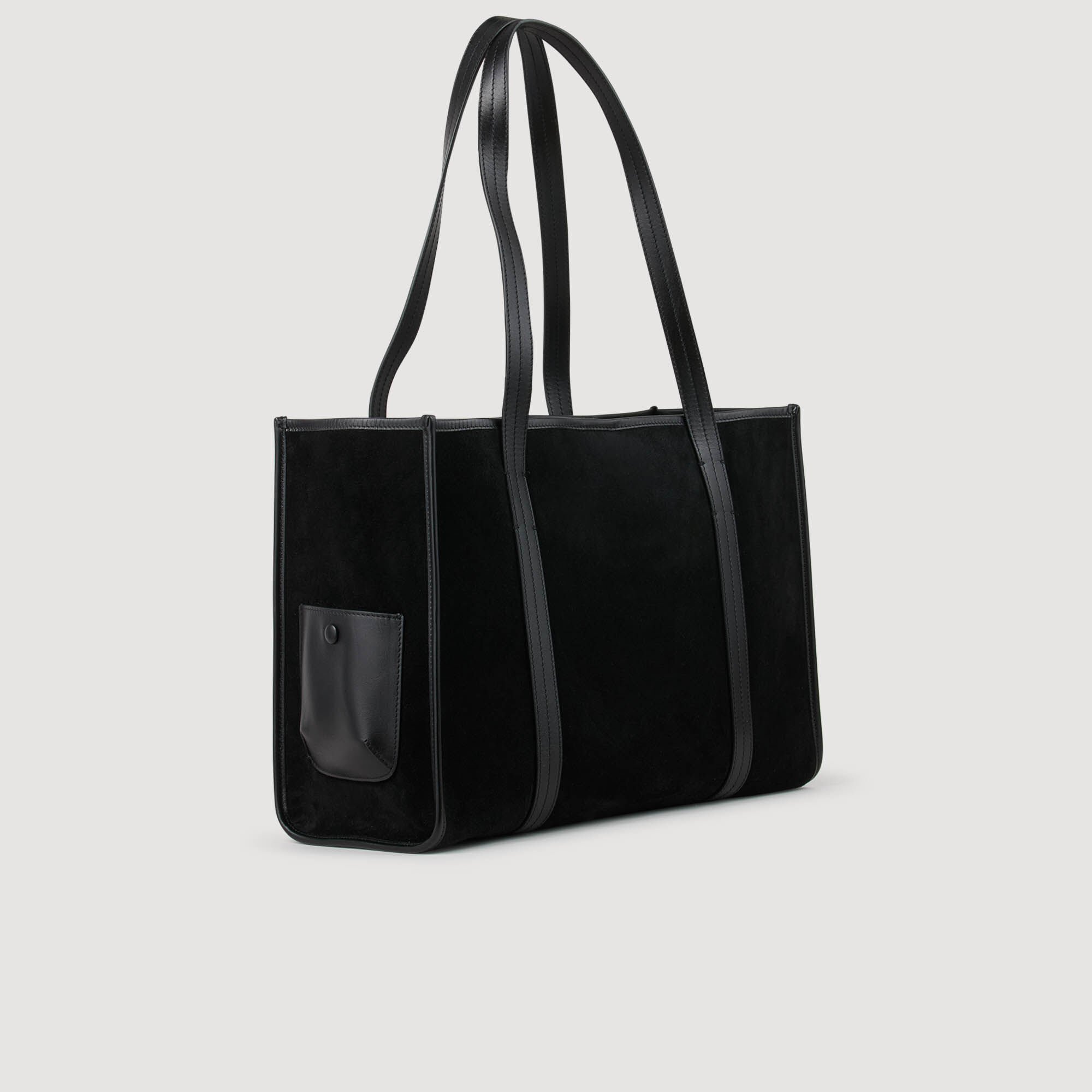 Shopper-Tasche aus Veloursleder