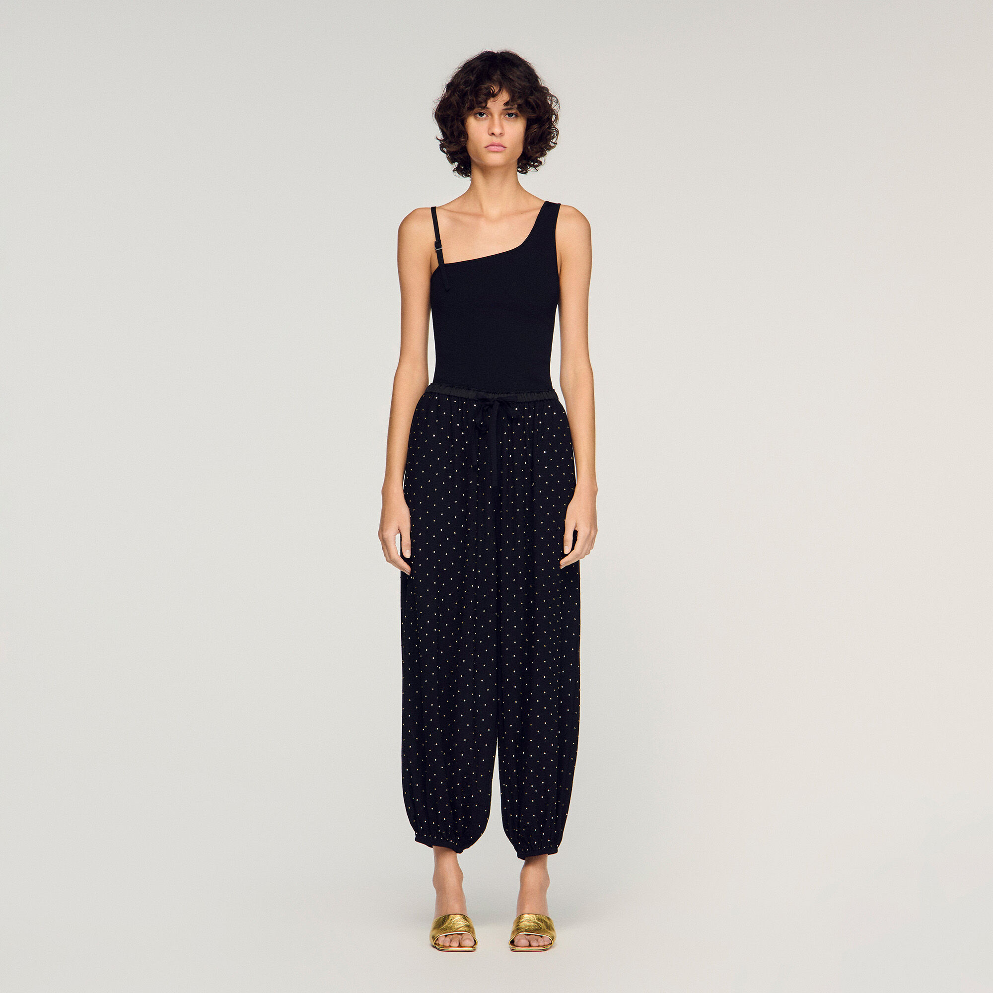 Weite Hose mit Strass