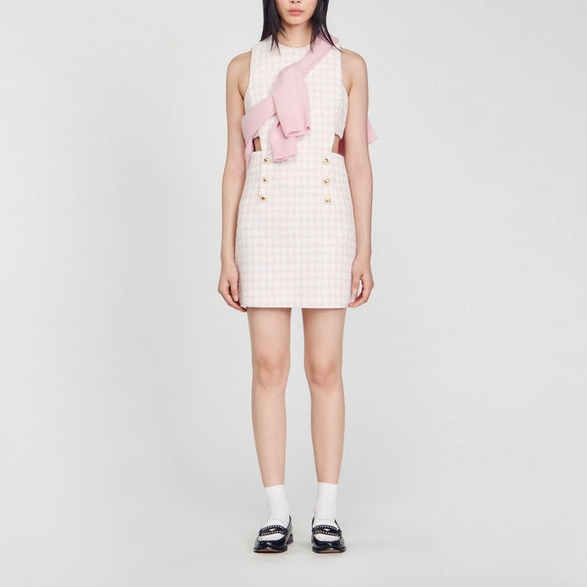 Kurzes Tweed-Ajourkleid