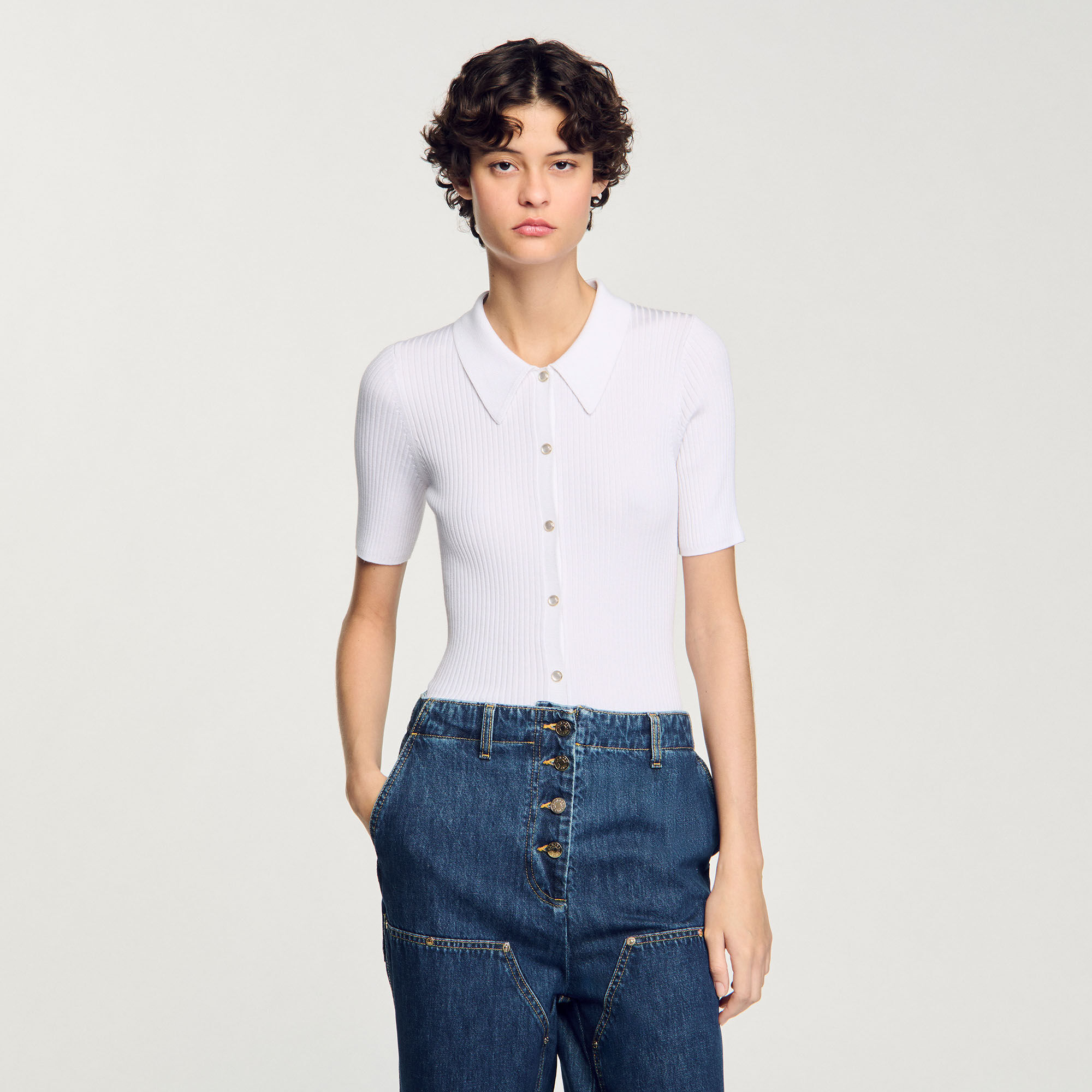 Cardigan aus Rippstrick