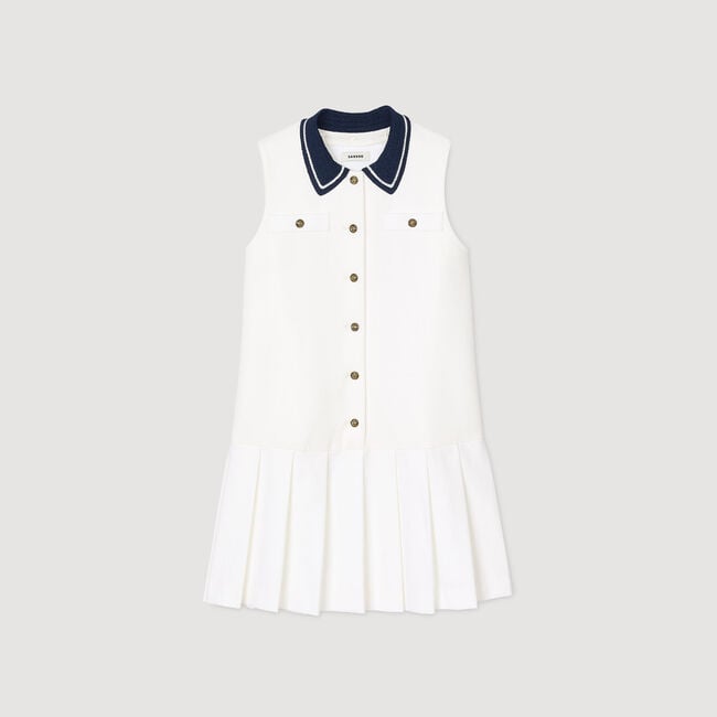 Kurzes Kleid mit Kontrastkragen