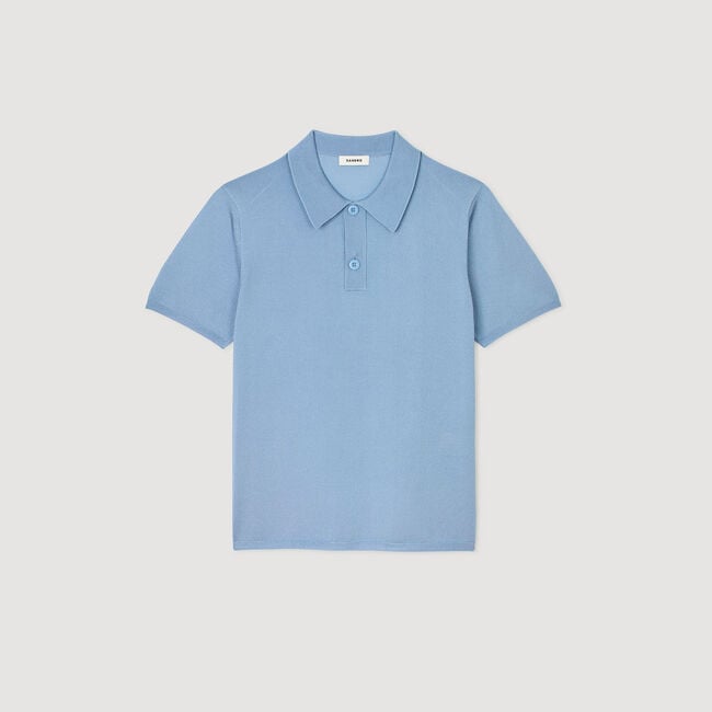 Strick-Poloshirt mit kurzen Ärmeln