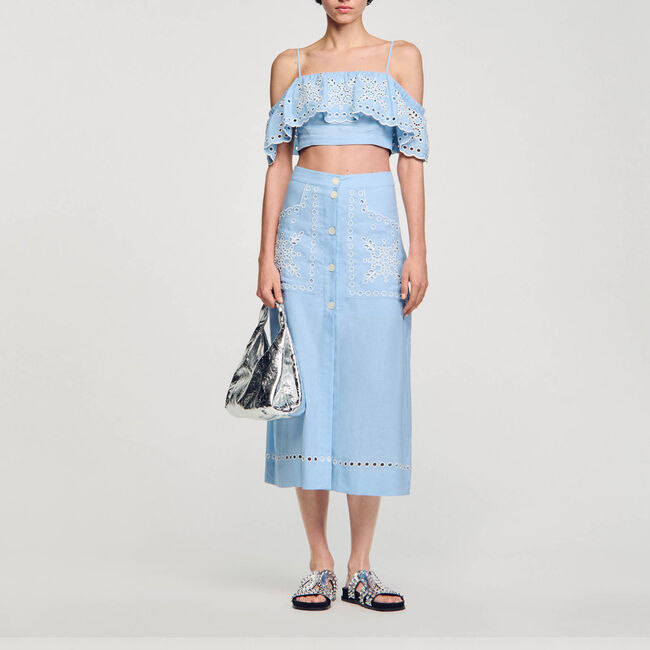 Langer bestickter Rock