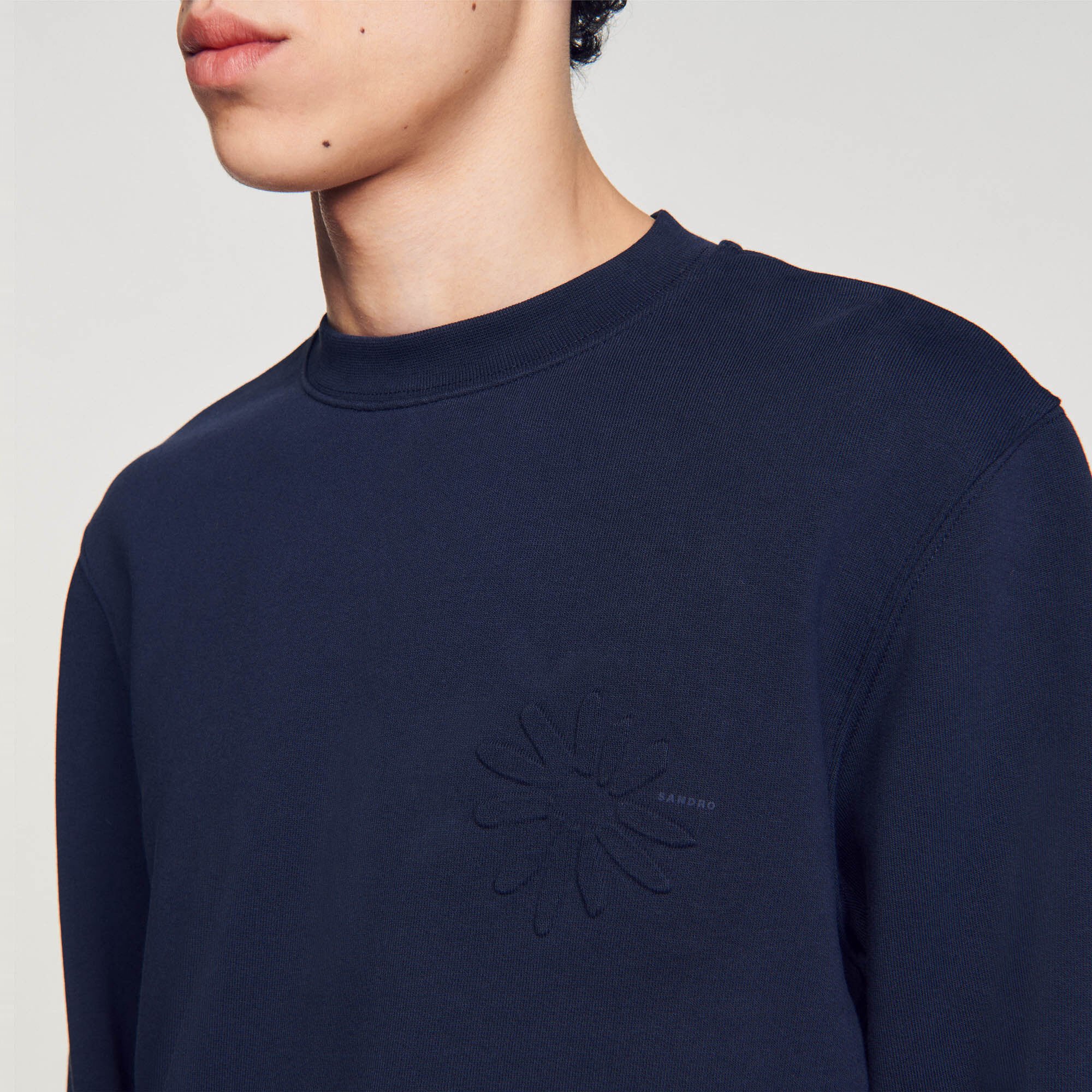 Sweatshirt mit Blume aus Baumwolle