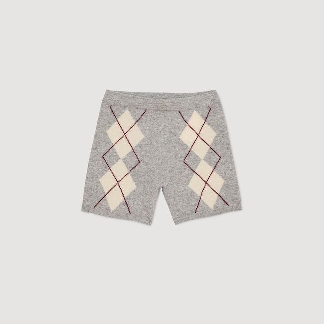 Shorts aus Strick mit Rautenmuster
