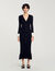Langes zweifarbiges Strickkleid