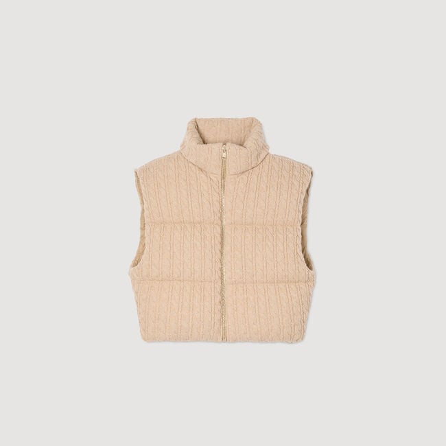 Kurze ärmellose Daunenjacke