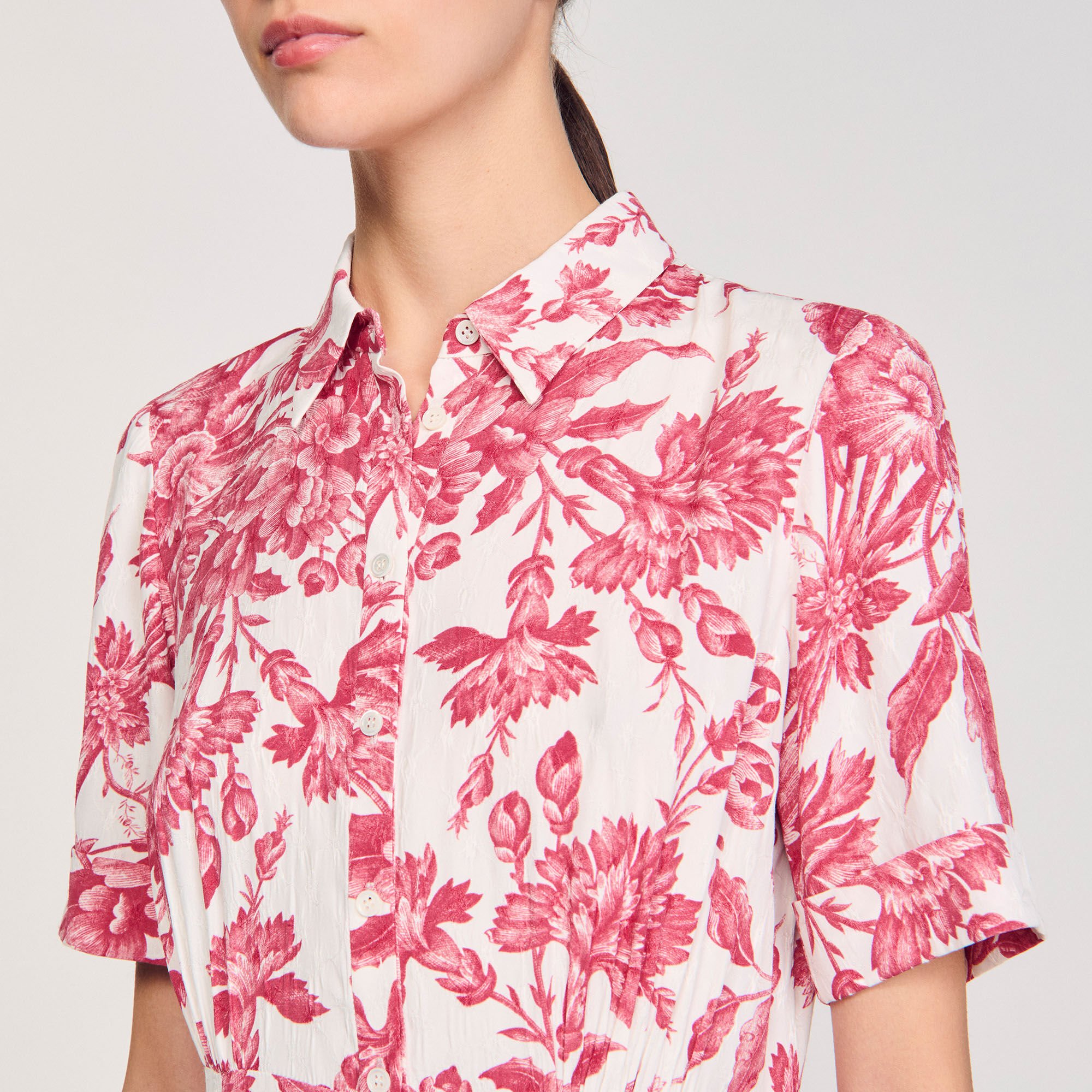 Langes Hemdkleid mit Blumenprint