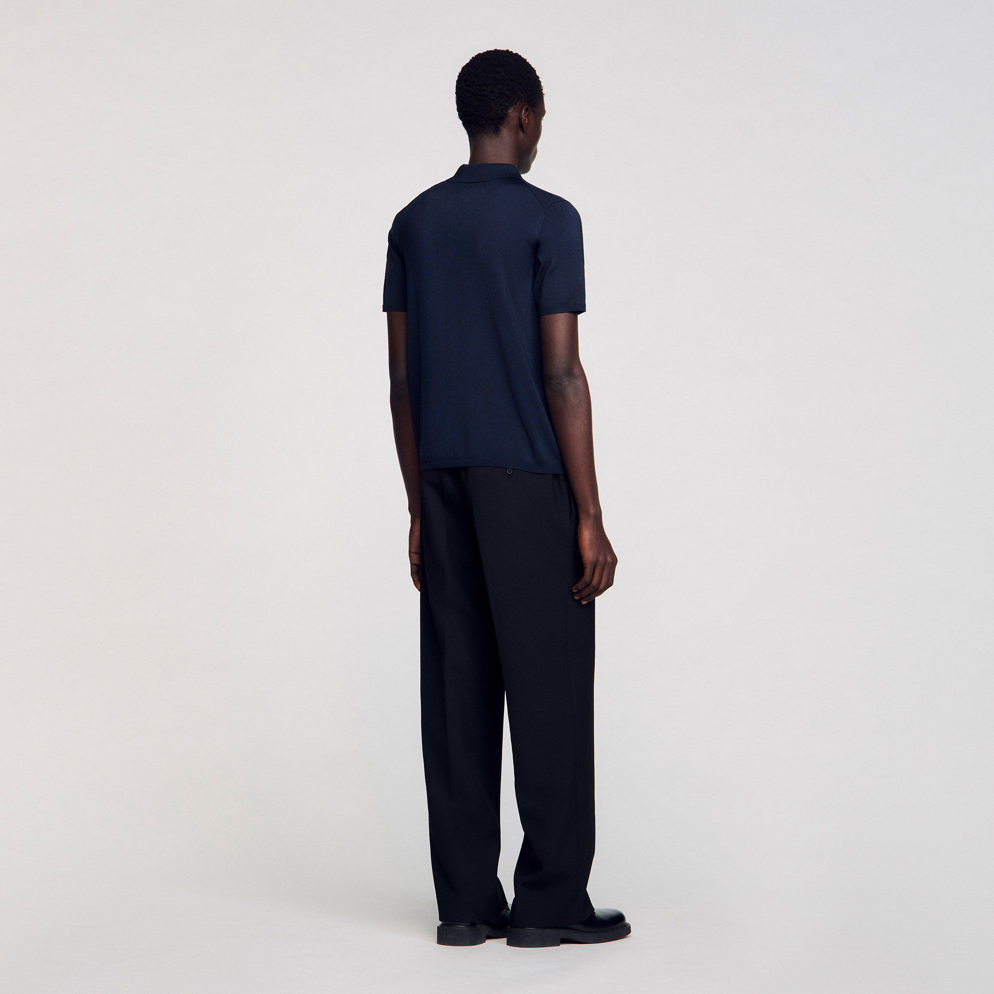 Strick-Poloshirt mit kurzen Ärmeln