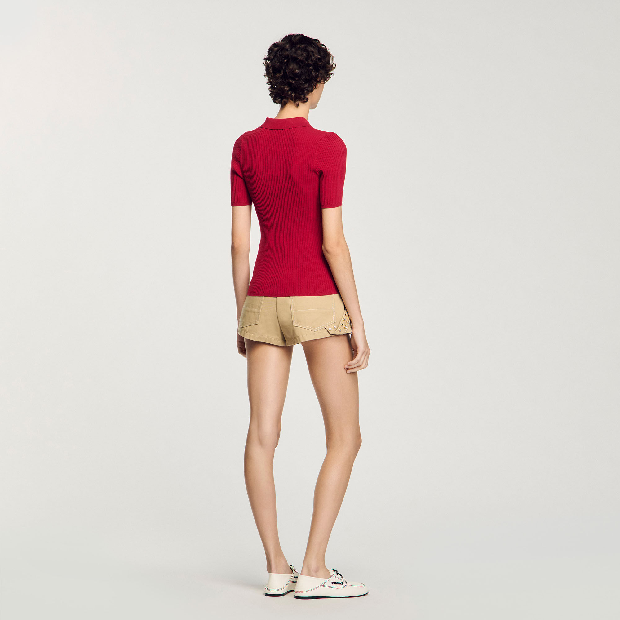 Poloshirt aus Rippstrick