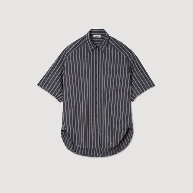 Gestreiftes Oversize-Hemd Strass