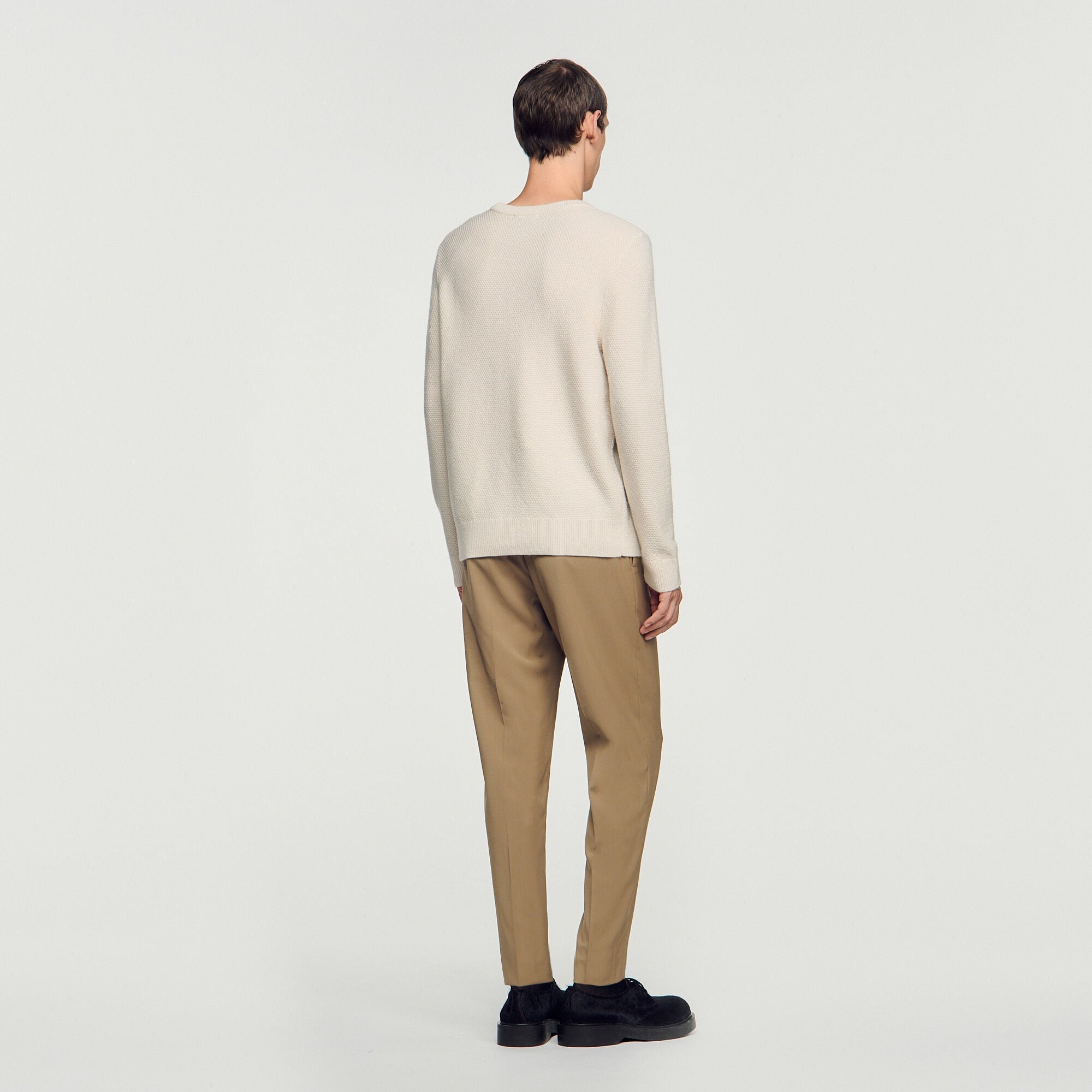 Rundhals-Pullover im Reiskornstrick - Herren | Sandro