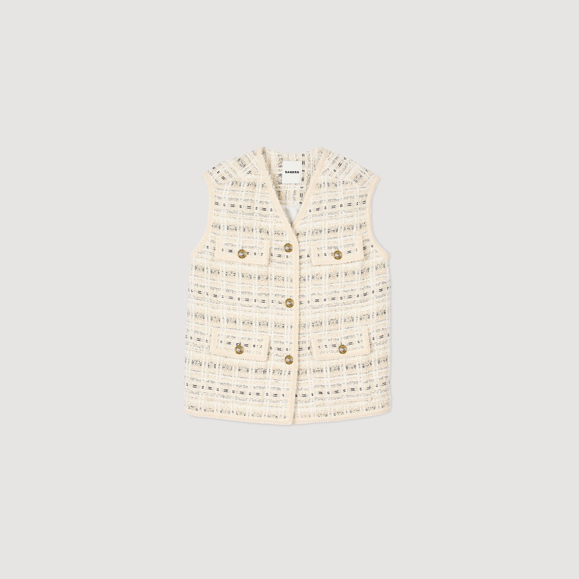 Ärmellose Jacke aus Tweed