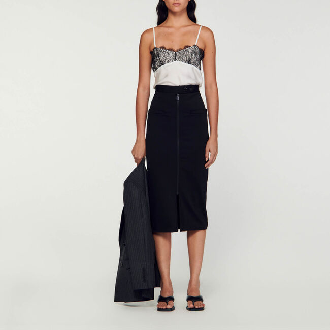 Gerader Rock mit Reißverschluss