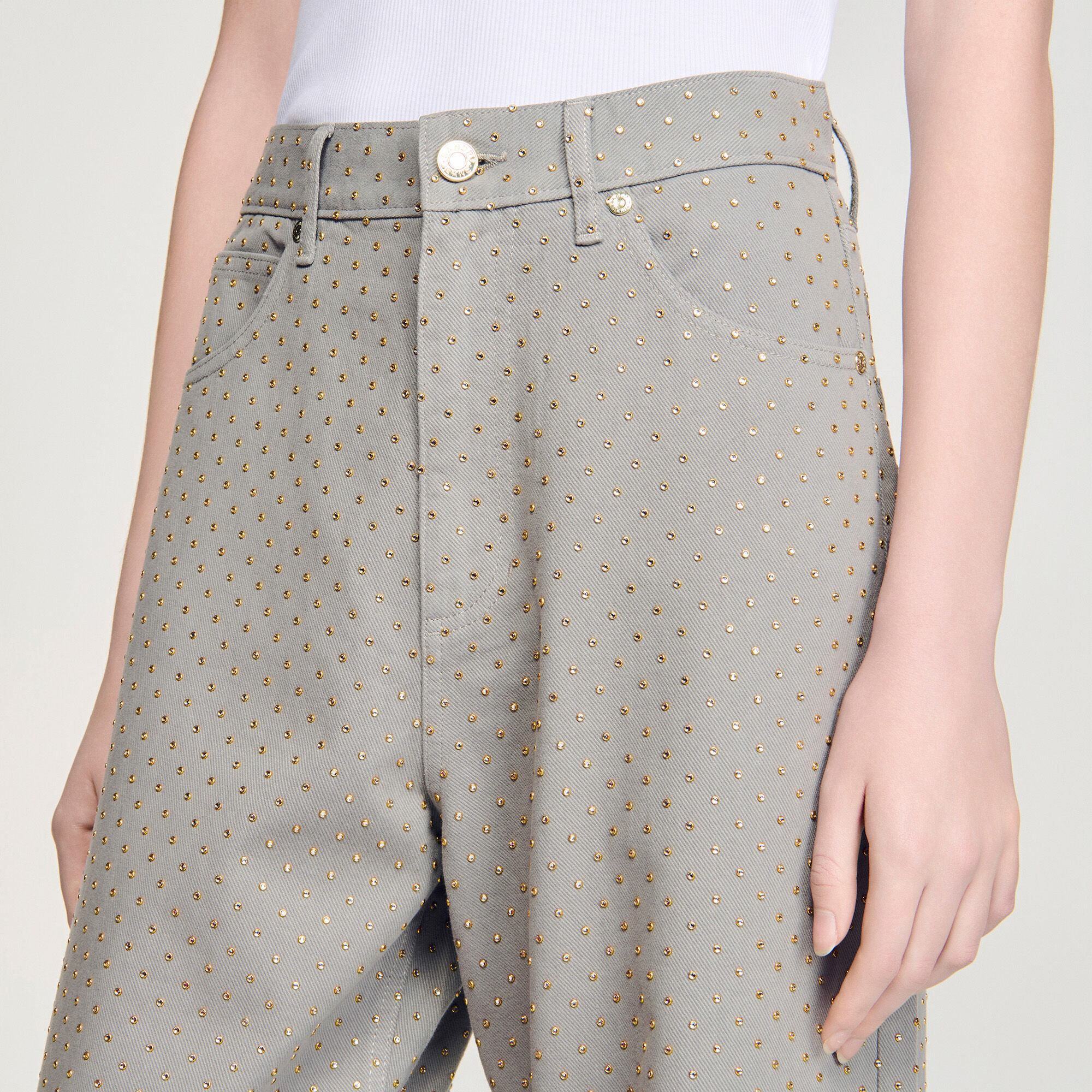 Jeans mit Strassbesatz