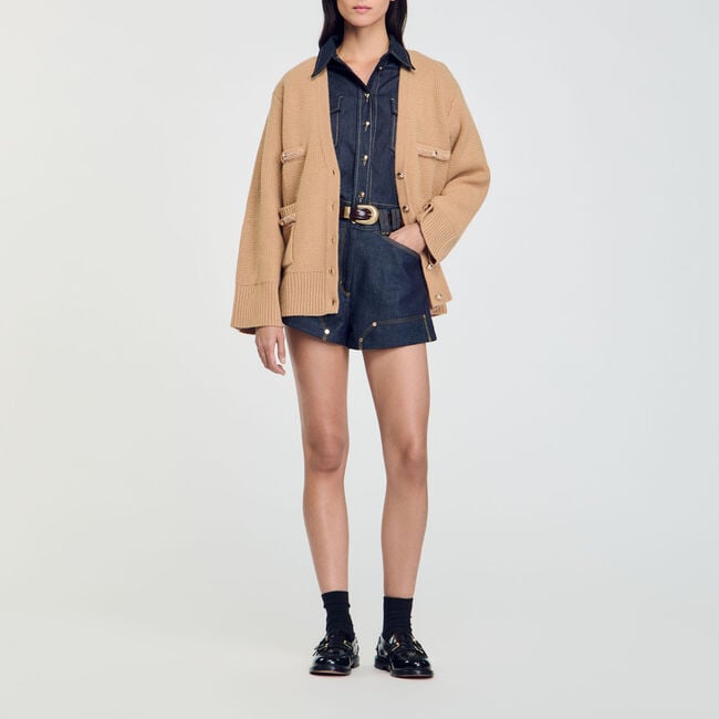 Langer Cardigan aus Wolle