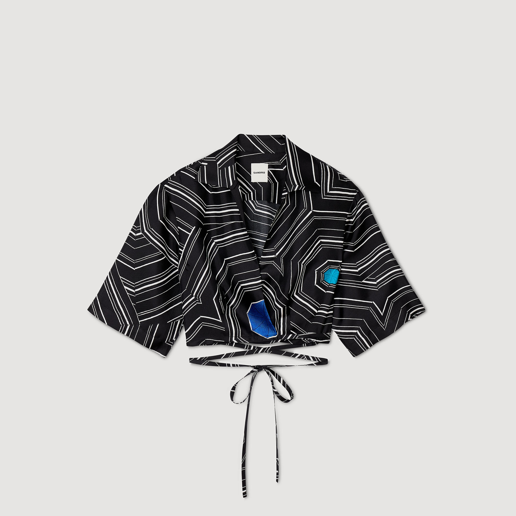 Seidenhemd mit Spiralenprint