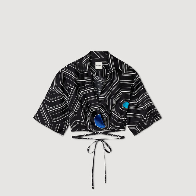 Seidenhemd mit Spiralenprint