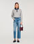 Pullover mit Kragen aus Jeansstoff