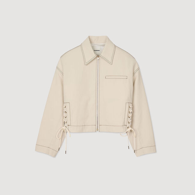Blouson aus Denim mit Schnürsenkeln