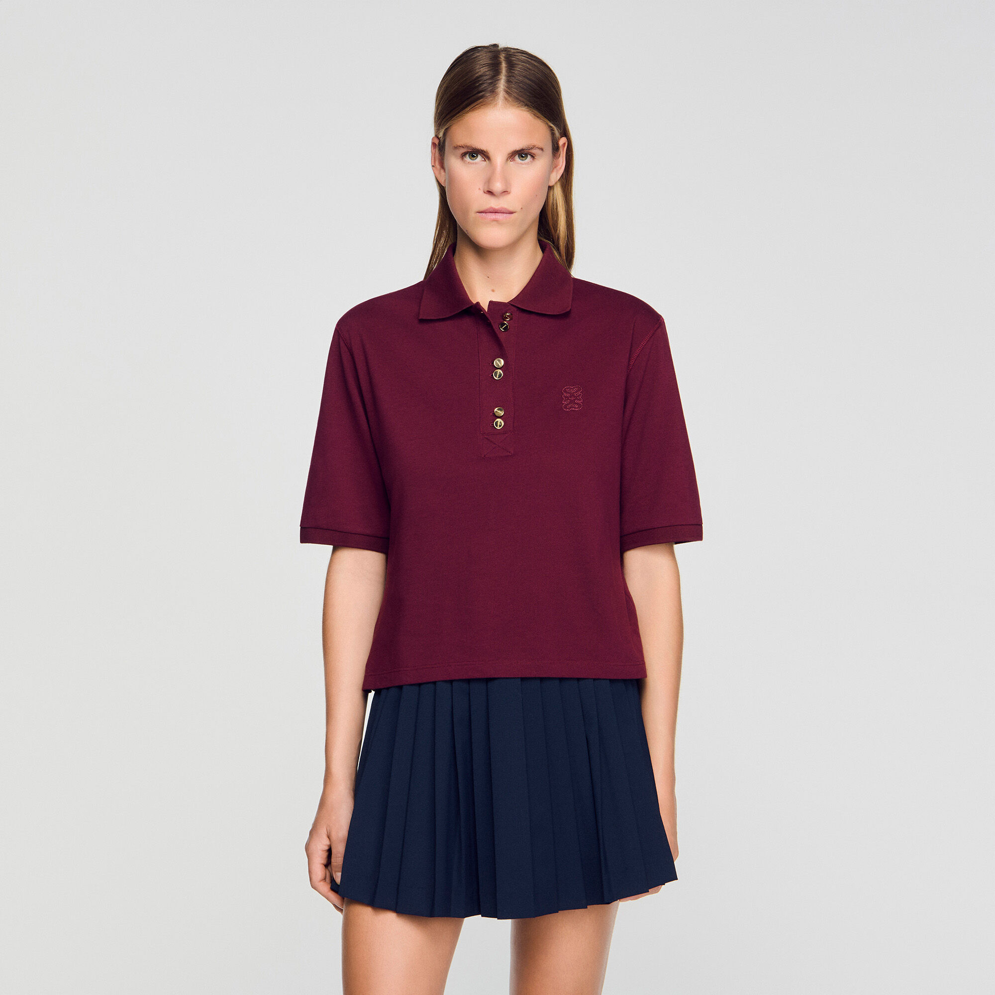 Poloshirt mit Zierknöpfen