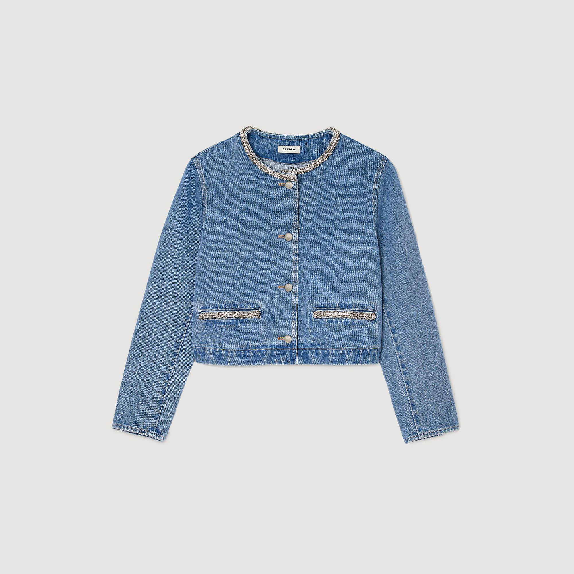 Jeansjacke mit Strass