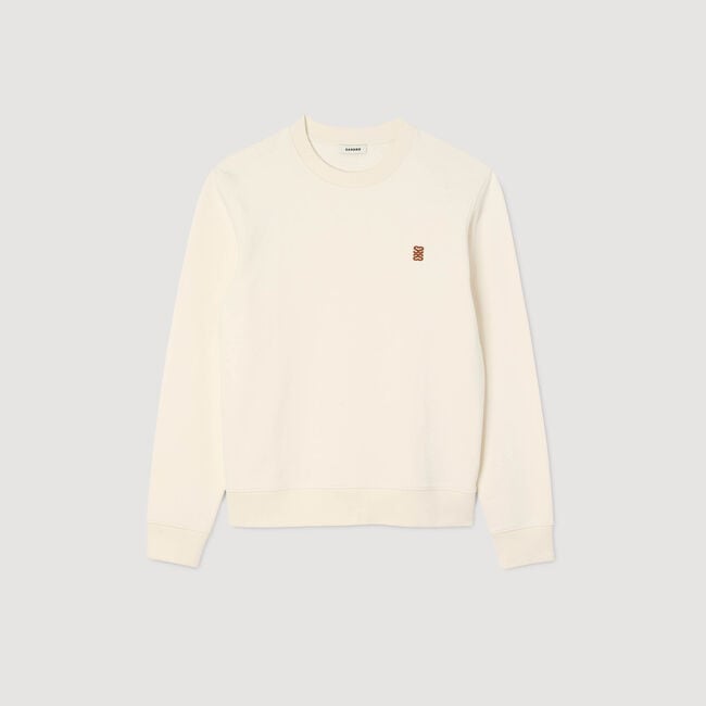 Oversize-Sweatshirt mit Leder-Patch