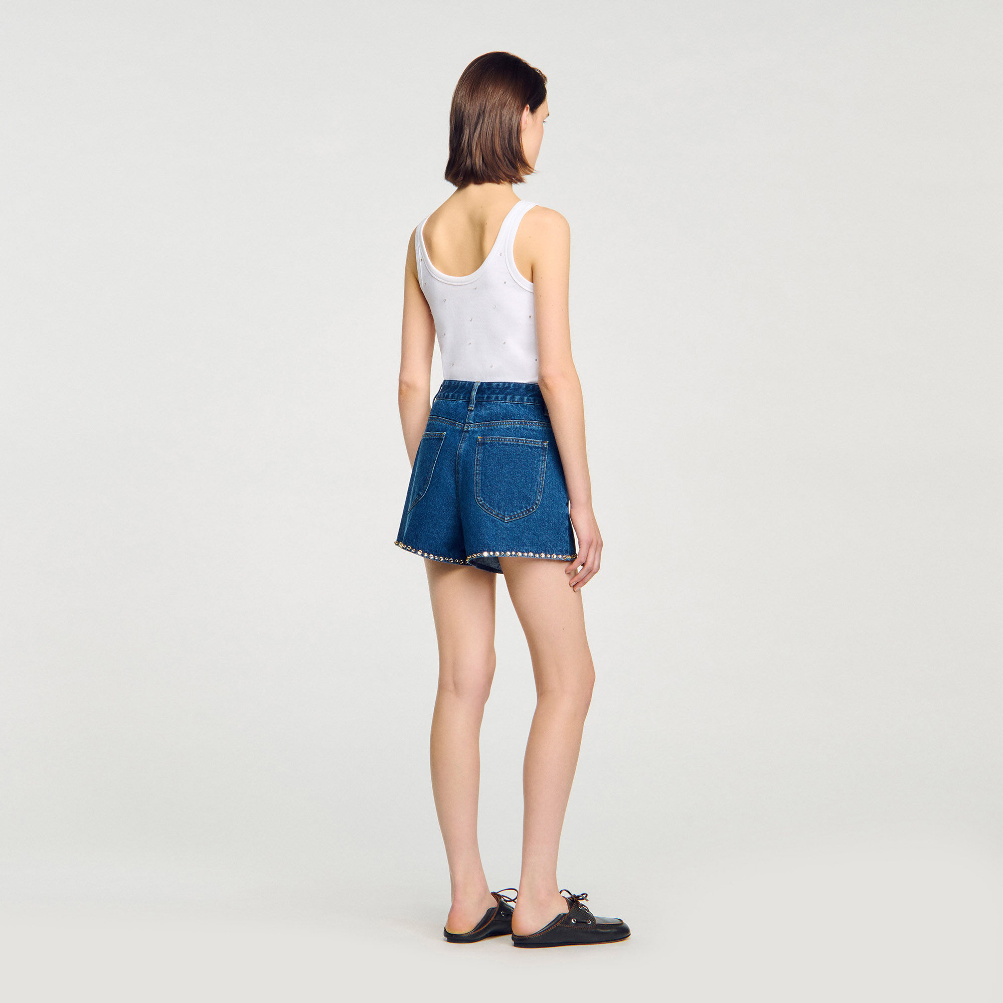 Jeansshorts mit Strass