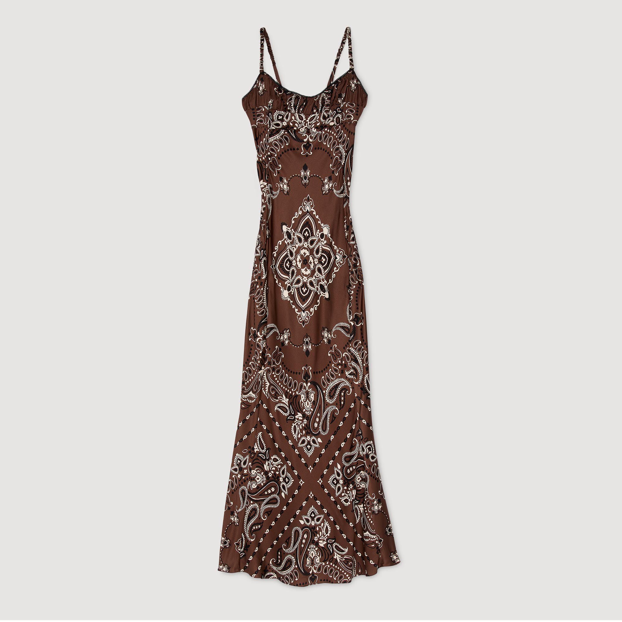 Langes Kleid mit Bandana-Muster