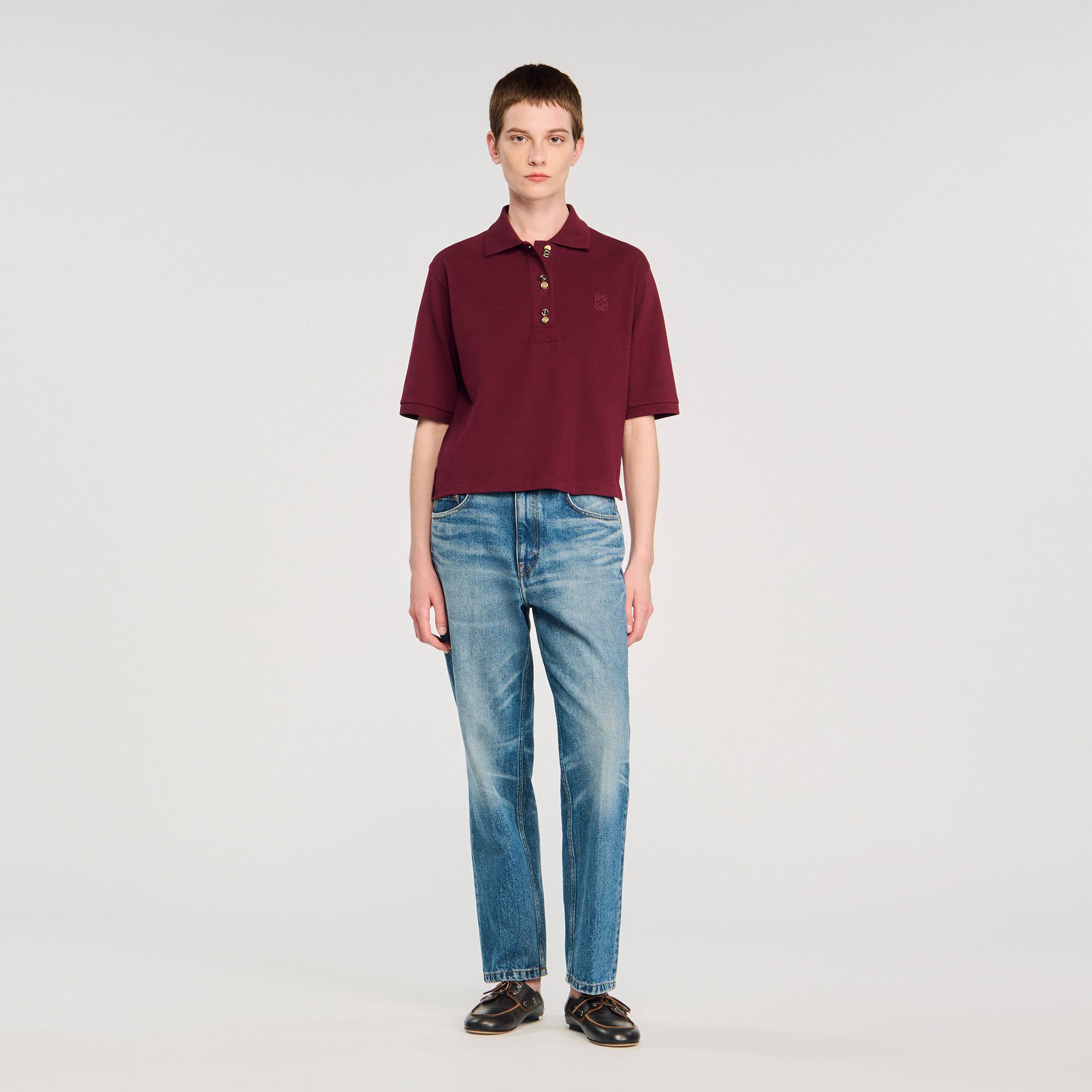 Poloshirt mit Zierknöpfen