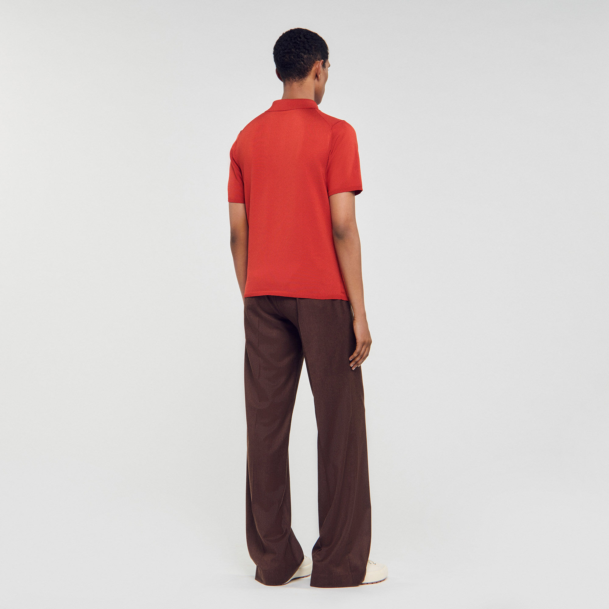 Strick-Poloshirt mit kurzen Ärmeln