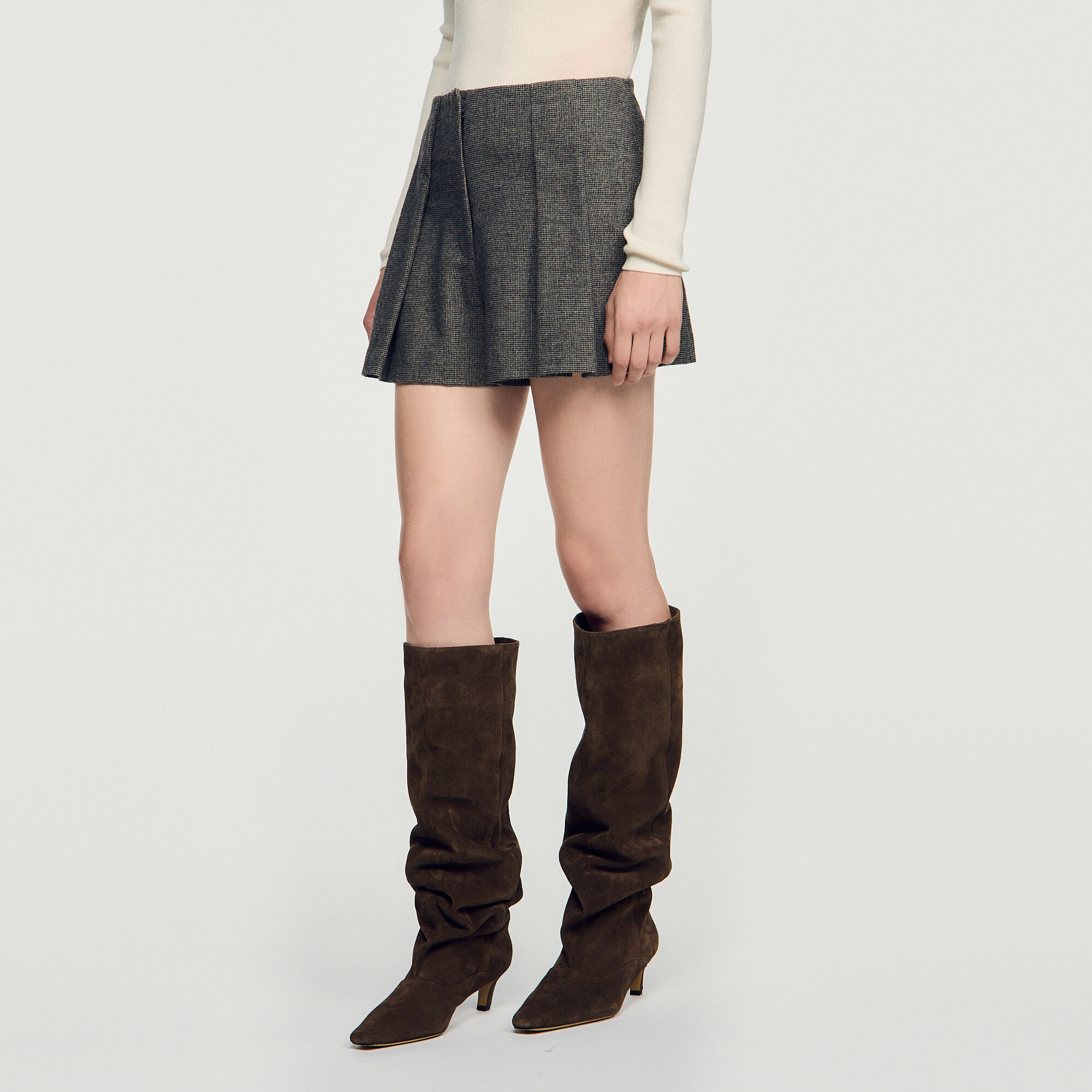 Hohe Stiefel aus Veloursleder - Damen | Sandro
