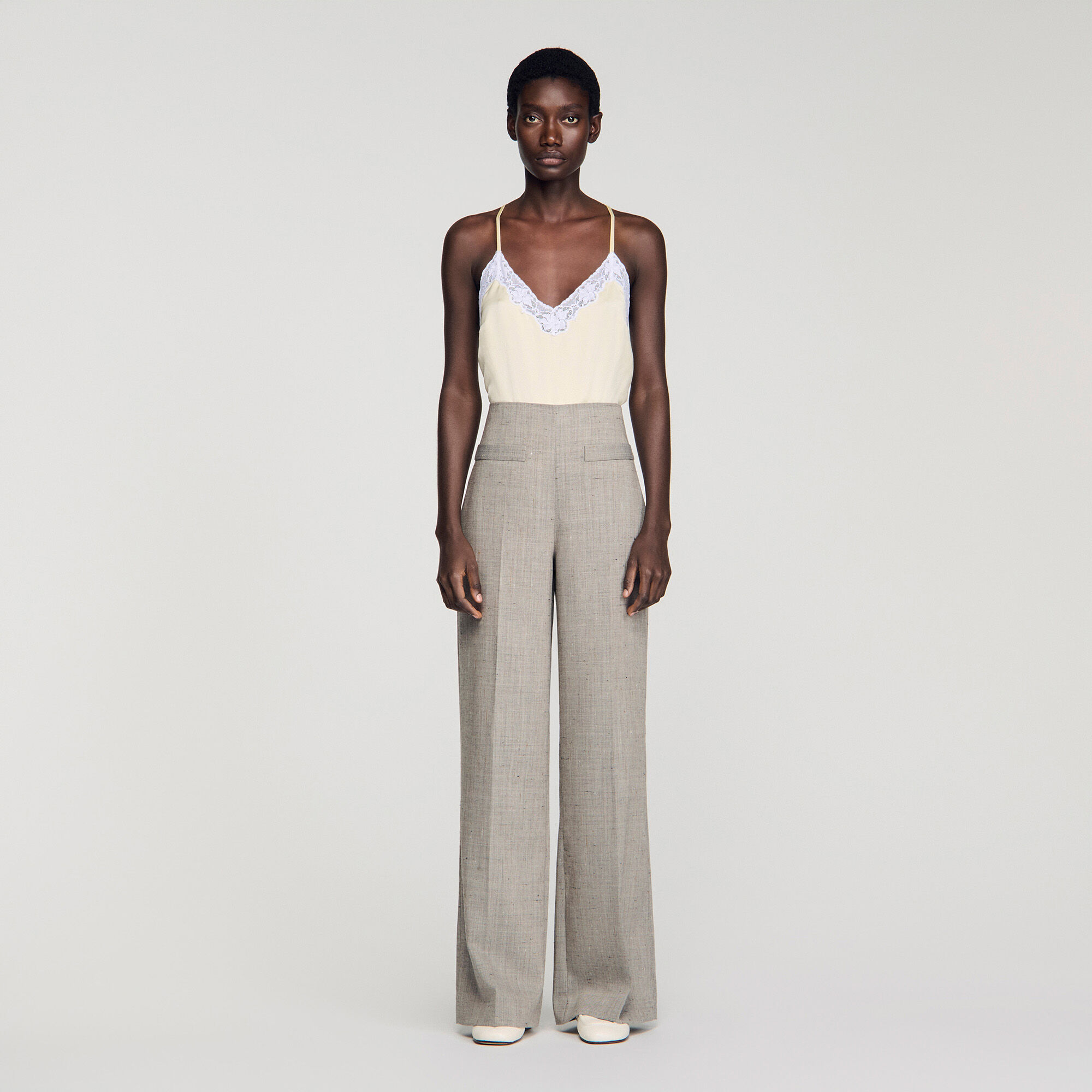 Weite karierte Wollhose