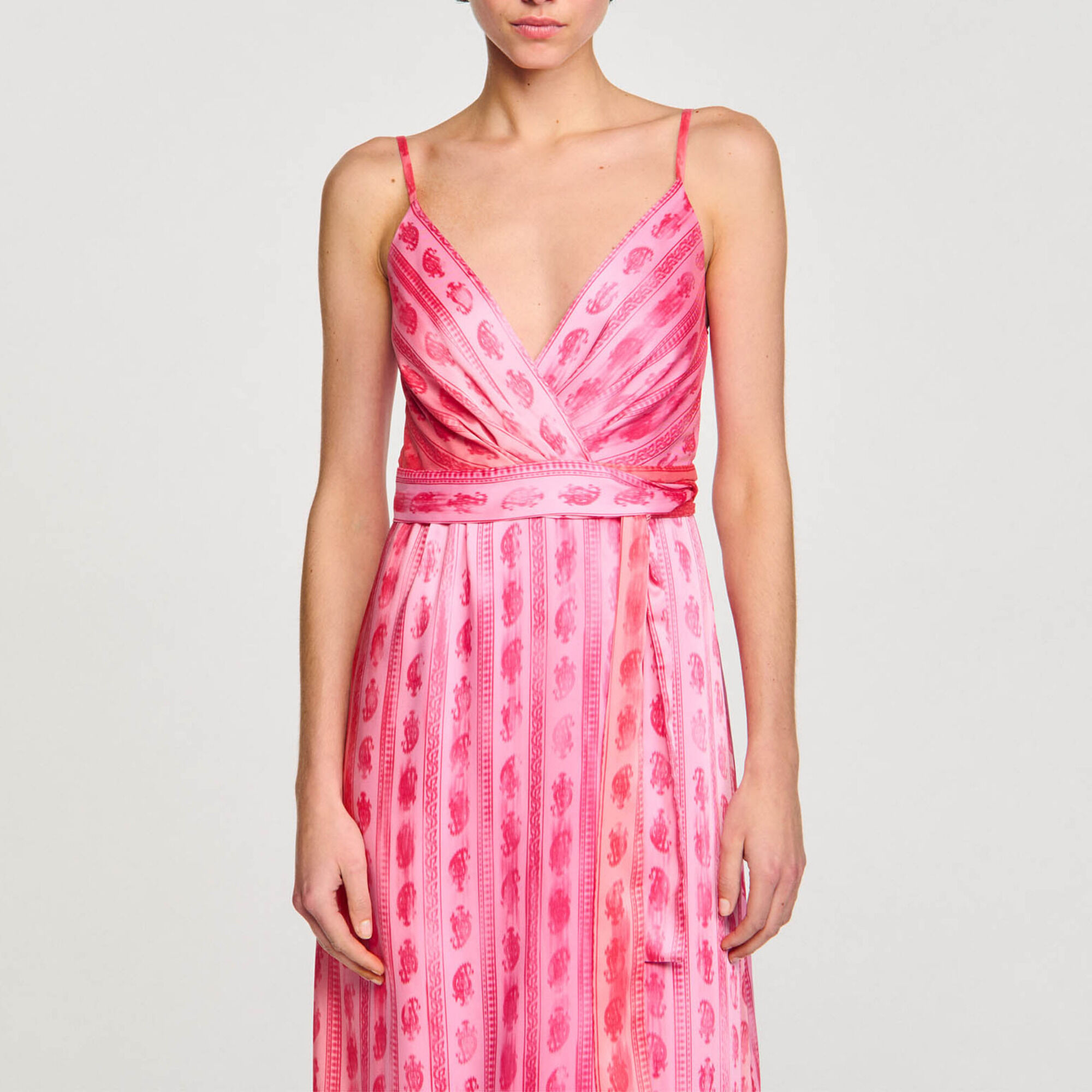 Midikleid mit Bindeg&uuml;rtel