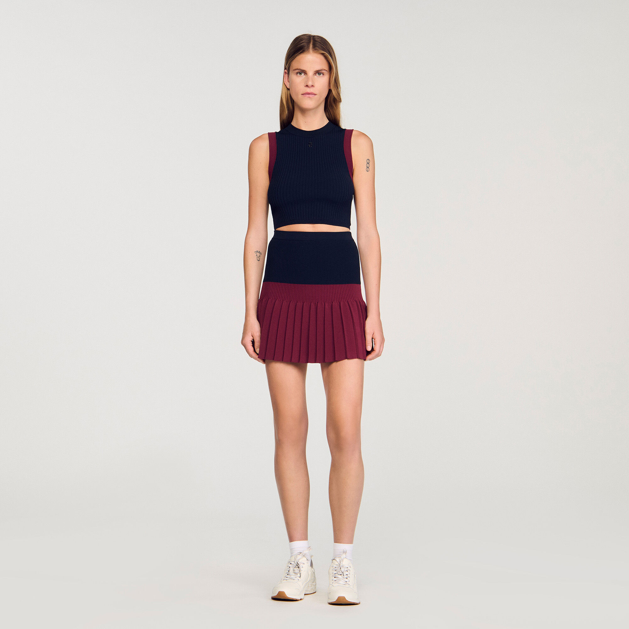 Zweifarbiges Stricktop
