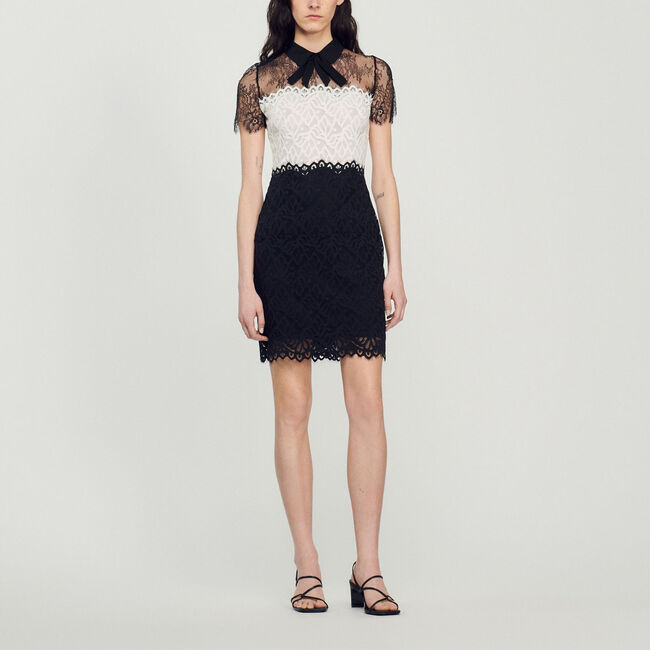 Kleid aus zweifarbiger Spitze