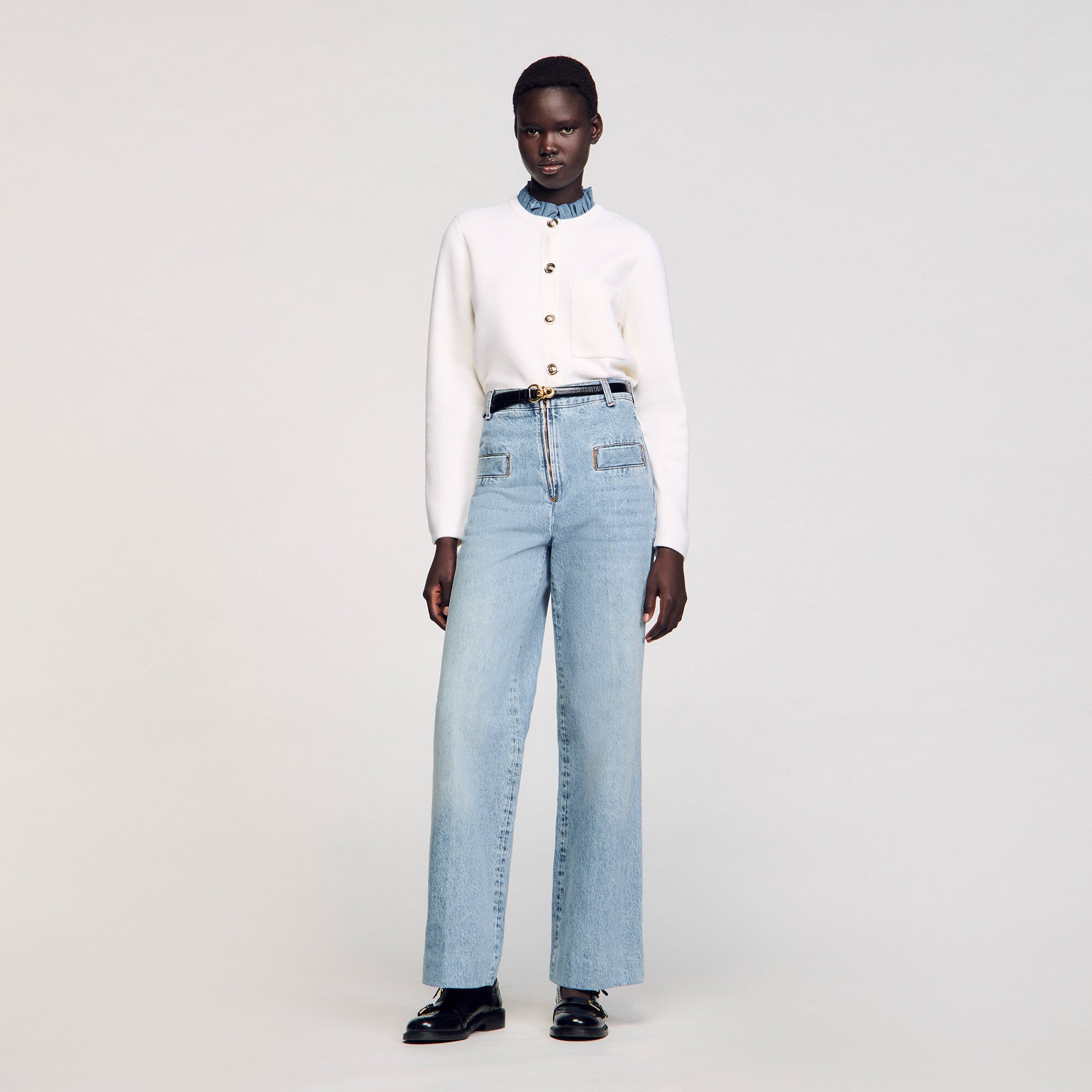 Jeans Weite Lederjacke Damen Weite Jeans