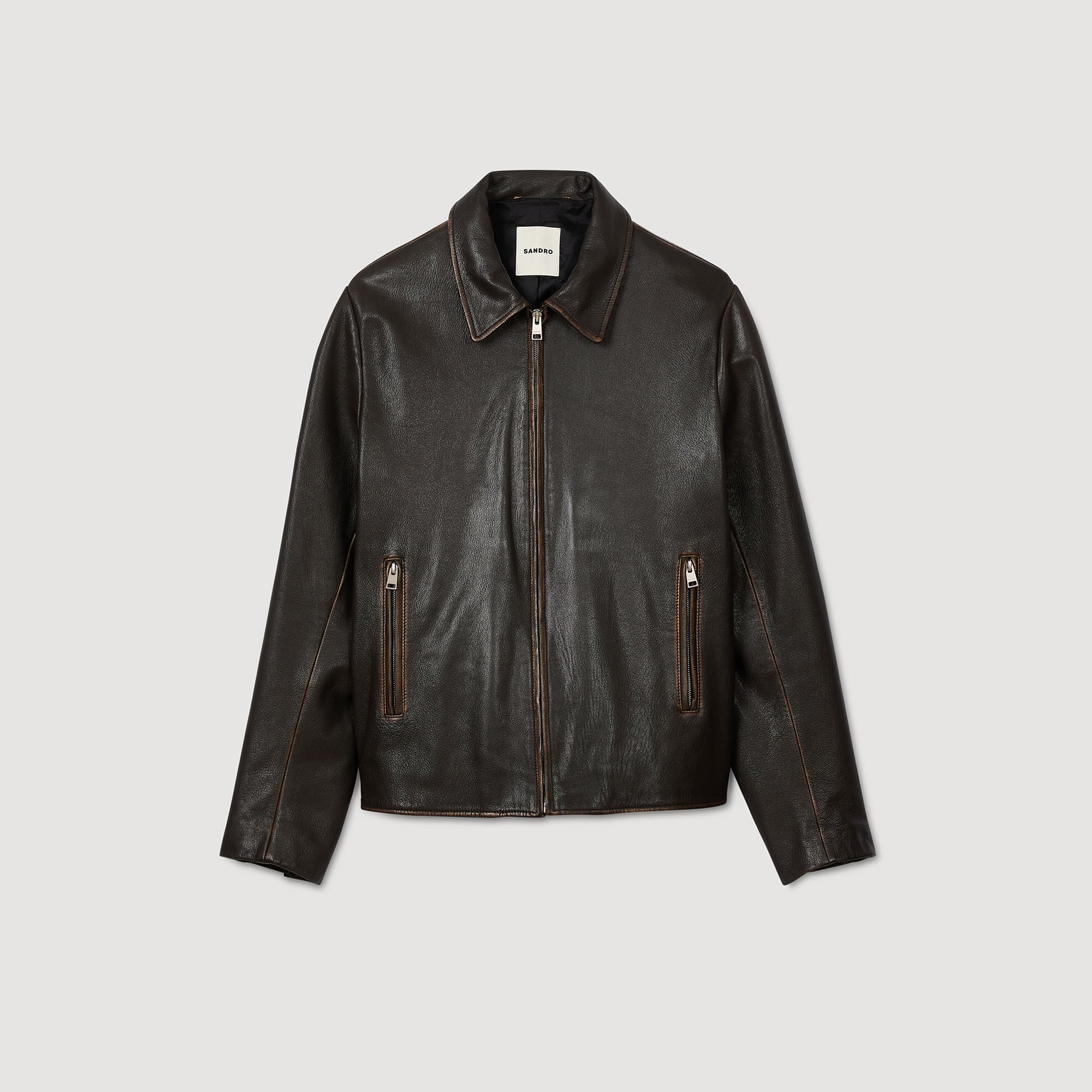 Lederjacke im Used-Look