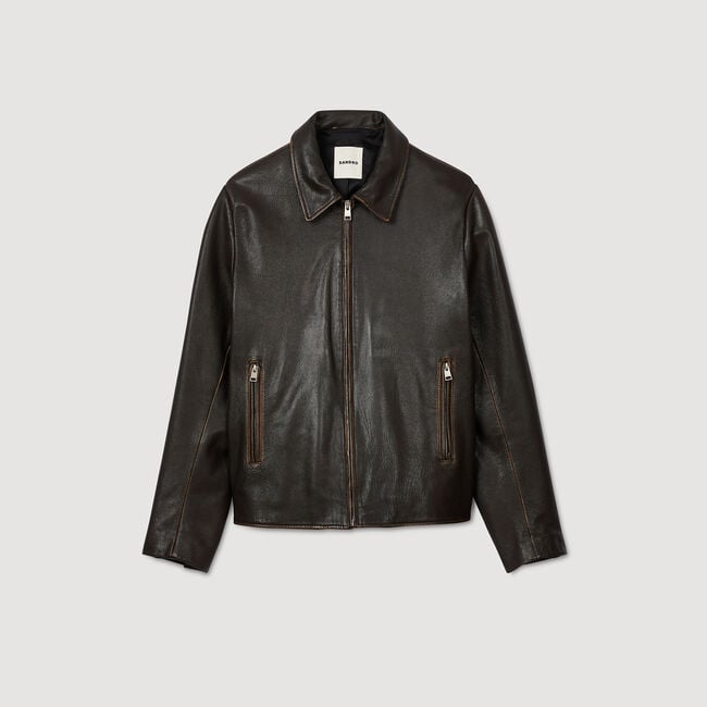 Lederjacke im Used-Look