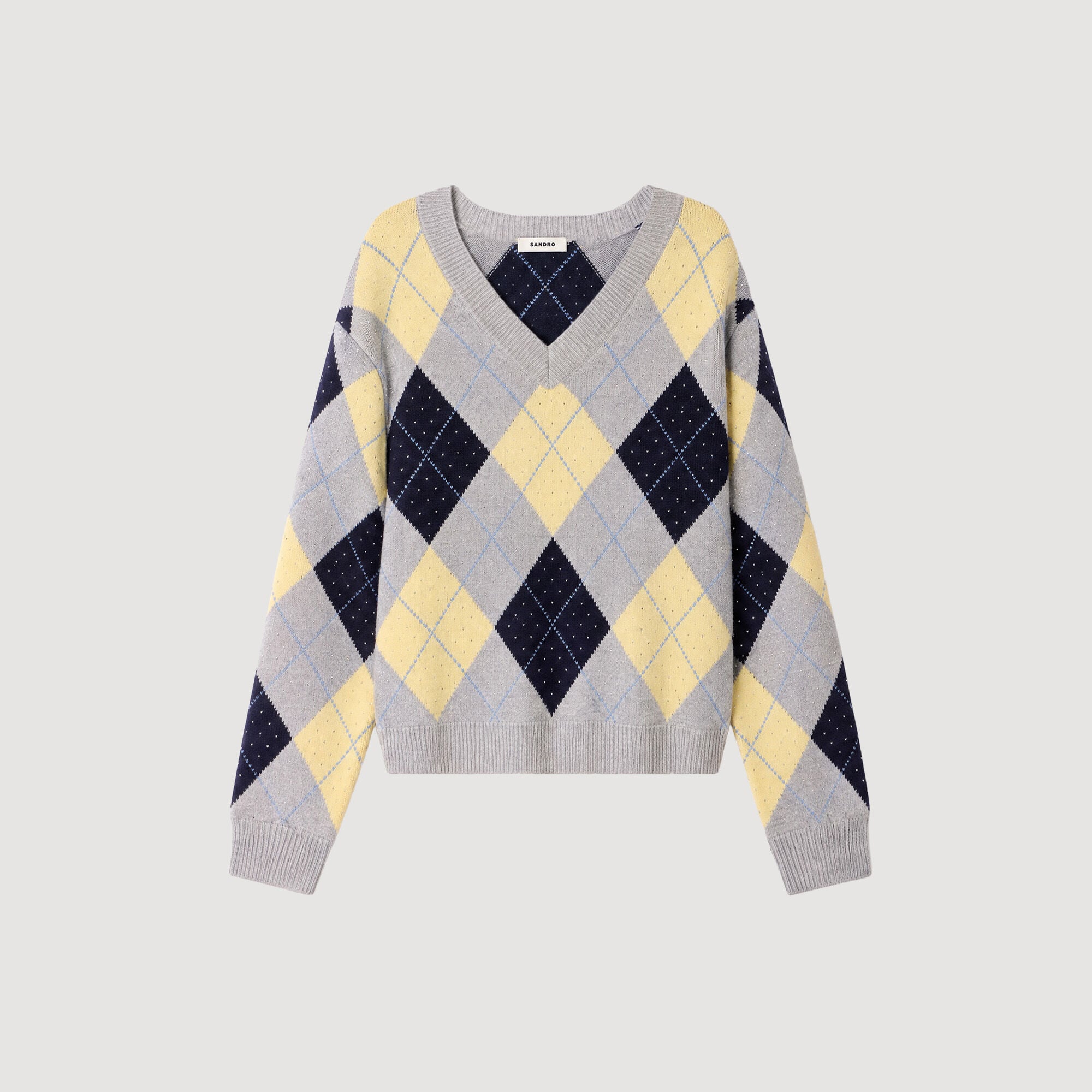 Argyle-Pullover mit Strassbesatz - Damen | Sandro