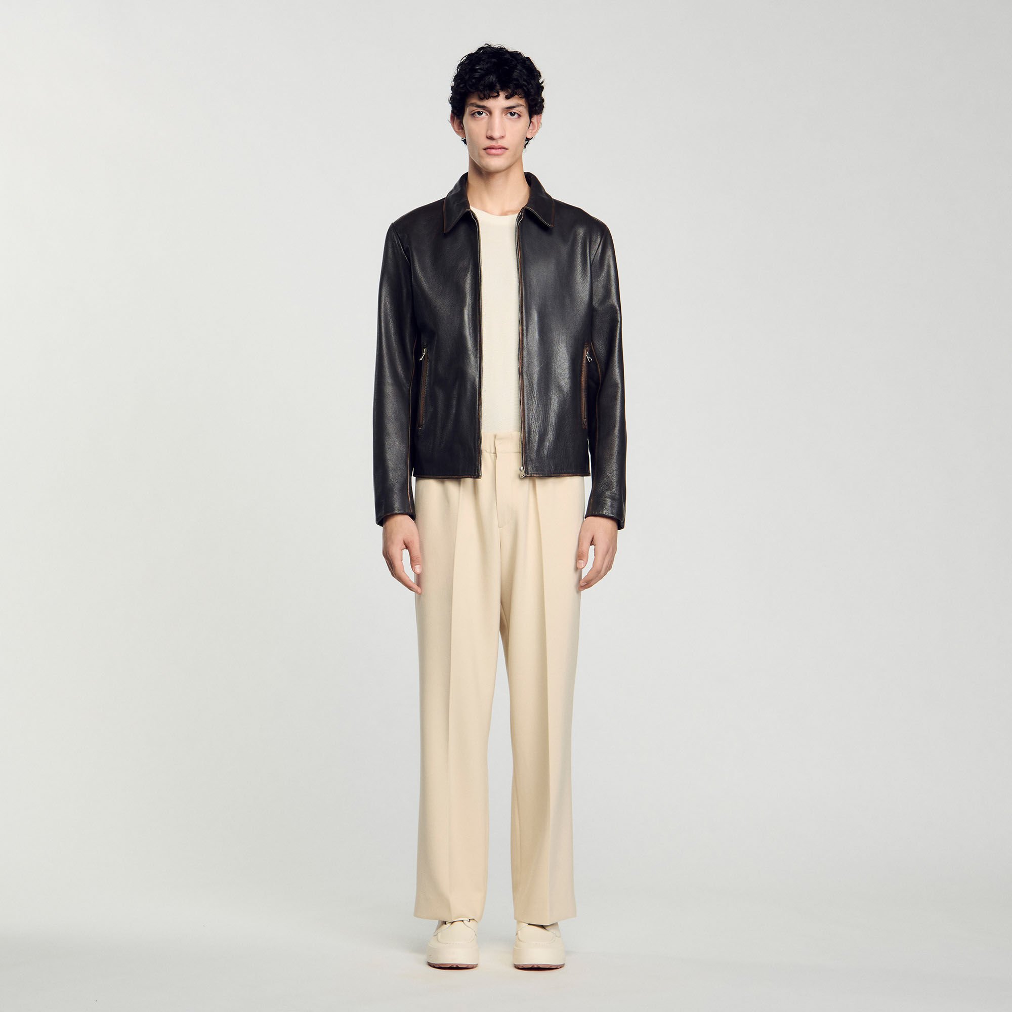 Lederjacke im Used-Look