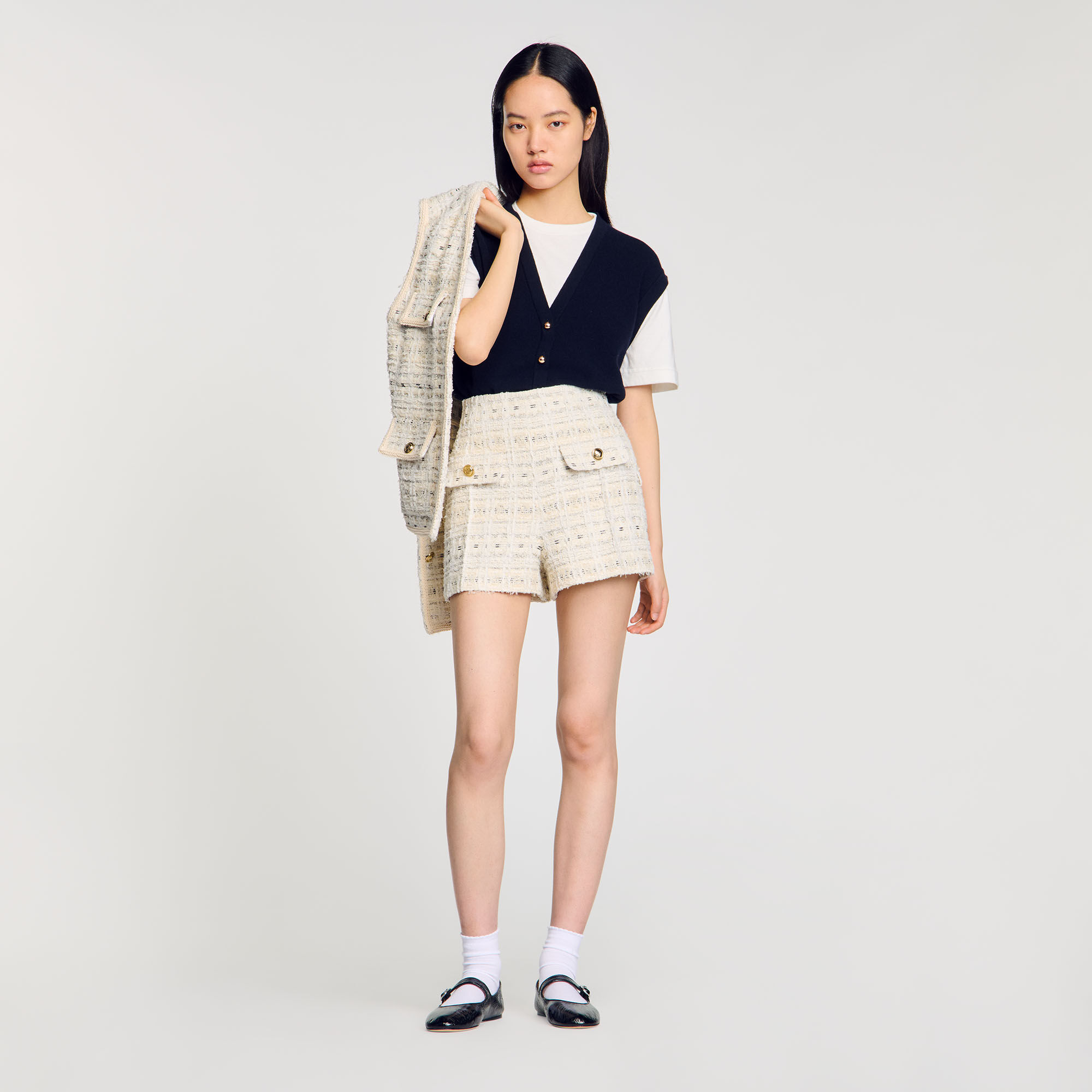 Shorts aus dekorativem Tweed