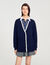 Langer zweifarbiger Cardigan