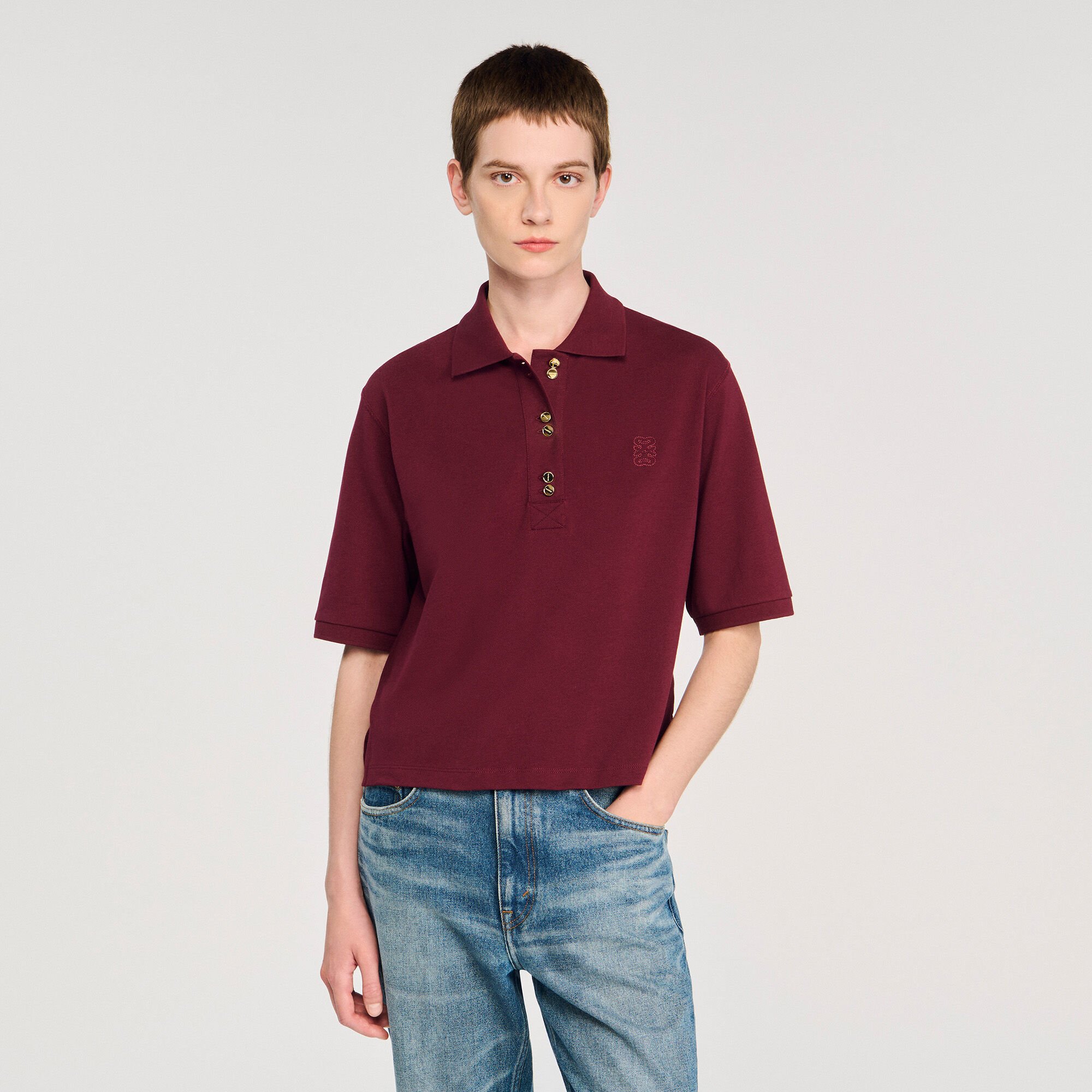 Poloshirt mit Zierknöpfen