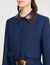 Kurze Jacke mit Lederkragen